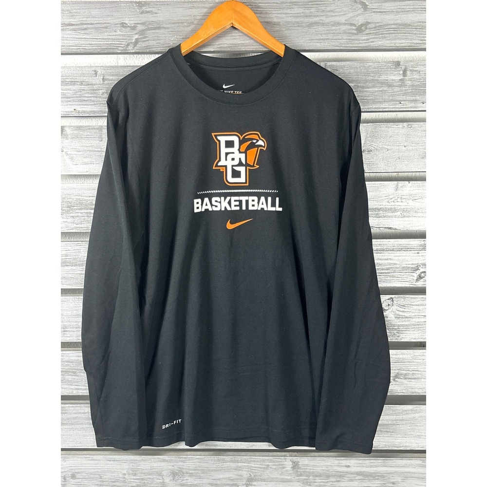 Nike Mens Bowling Green Falcons Basketball Dri-FIT Long Sleeve Shirt Black L